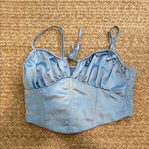 Kendall & Kylie Light Blue Satin Bralette